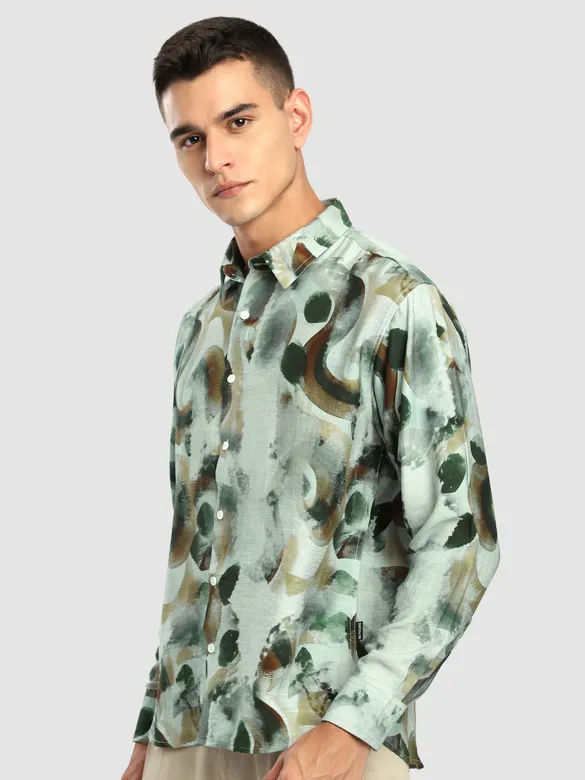 Green Ethereal Printed Shirt
