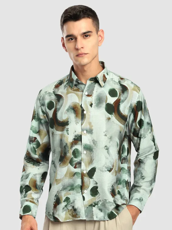 Green Ethereal Printed Shirt
