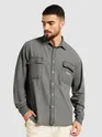 Light Grey Dual Pocket Denim Shirt