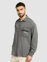 Light Grey Dual Pocket Denim Shirt