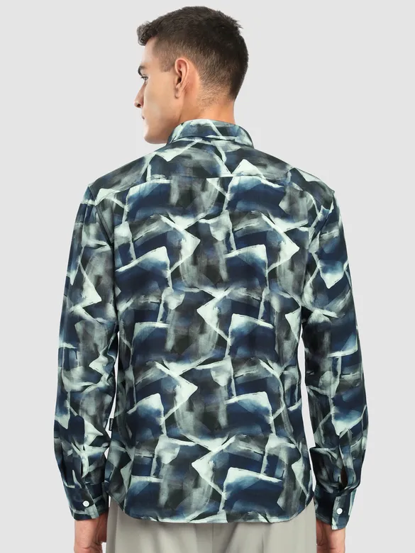 Navy Ethereal Printed Shirt