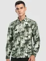 Olive Ethereal Printed Shirt