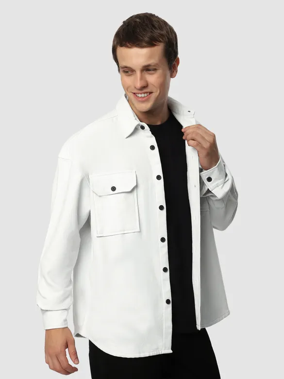 White Recycled Flannel Shirt