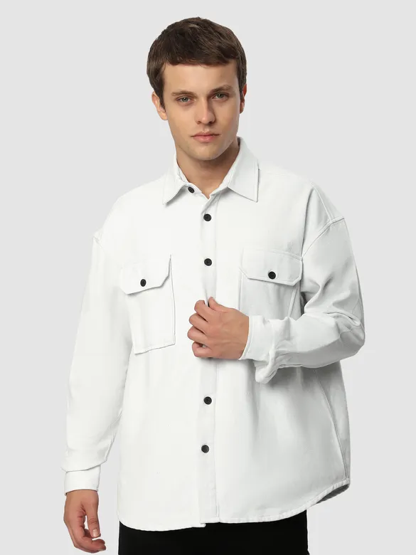 White Recycled Flannel Shirt