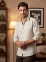 Beige Laser Cut Shirt