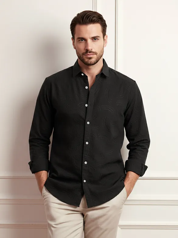 Black Laser Cut Shirt