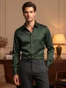 Dark Green Satin Shirt