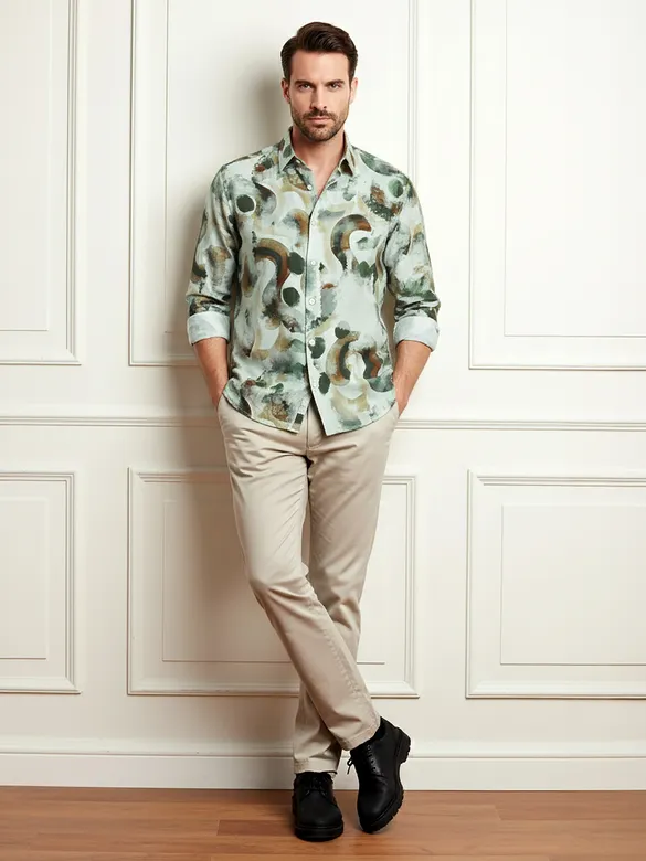 Green Ethereal Printed Shirt