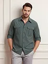 Grey  Roll-Up Sleeve Shirt