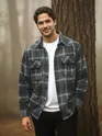 Black Recycled Check Flannel Shirt