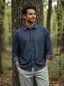 Navy Striped Corduroy Shirt