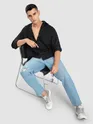 Black Fur Wave Textured Shirt