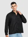 Black Fur Wave Textured Shirt