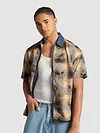 Brown and Blue Denim Collar Zipper Shirt