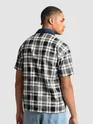 Grey and Blue Denim Collar Zipper Shirt