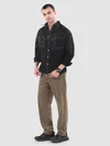 Black Dual Pocket Contrast Stitch Shirt