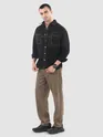 Black Dual Pocket Contrast Stitch Shirt