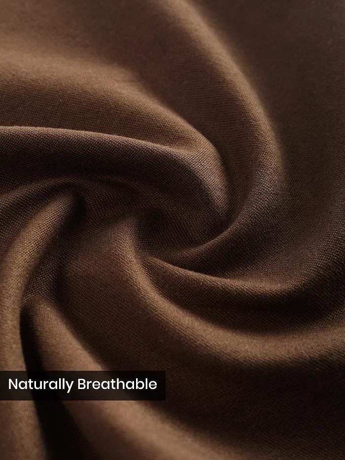 Brown Dual Pocket Contrast Stitch Shirt