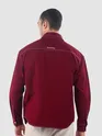 Maroon Dual Pocket Contrast Stitch Shirt