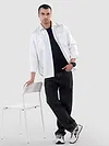 White Dual Pocket Contrast Stitch Shirt