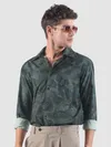 Grey Tropical Printed Viscose Shirt