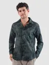 Grey Tropical Printed Viscose Shirt