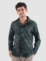 Grey Tropical Printed Viscose Shirt