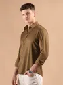 Brown Smooth Fit Solid Shirt