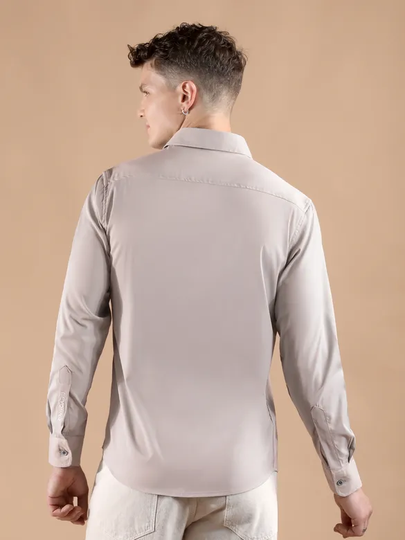 Dusty Pink Smooth Fit Solid Shirt