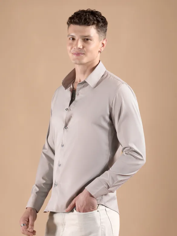 Dusty Pink Smooth Fit Solid Shirt