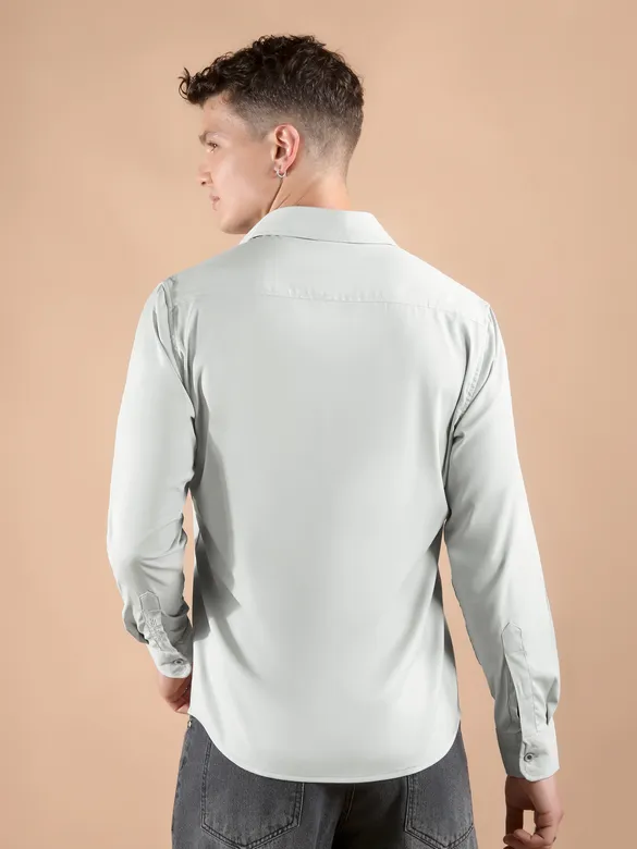 Light Grey Smooth Fit Solid Shirt
