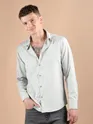 Light Grey Smooth Fit Solid Shirt