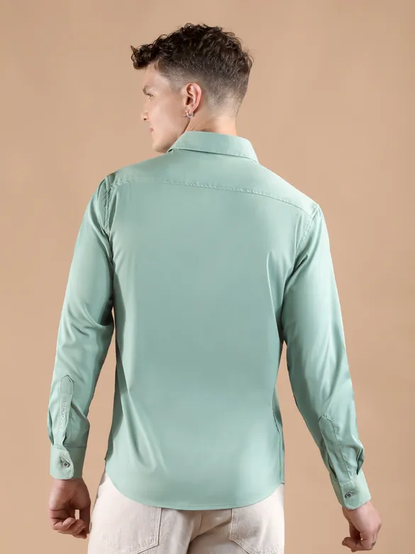 Seafoam Blue Smooth Fit Solid Shirt