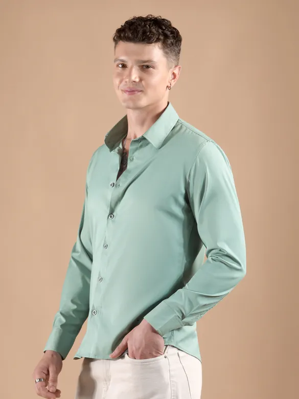 Seafoam Blue Smooth Fit Solid Shirt