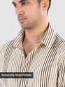 Brown Cotton Stripe Shirt