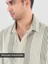 Olive Cotton Stripe Shirt