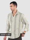 Olive Cotton Stripe Shirt