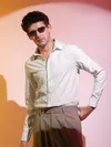 White Stripe Button Down Collar Shirt
