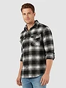 Black Recycled Checked Flannel Shirt
