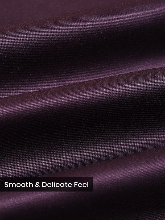 Dark Wine Double Cuff Satin Shirt