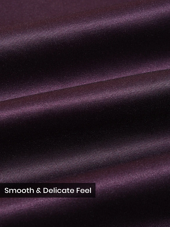 Dark Wine Double Cuff Satin Shirt