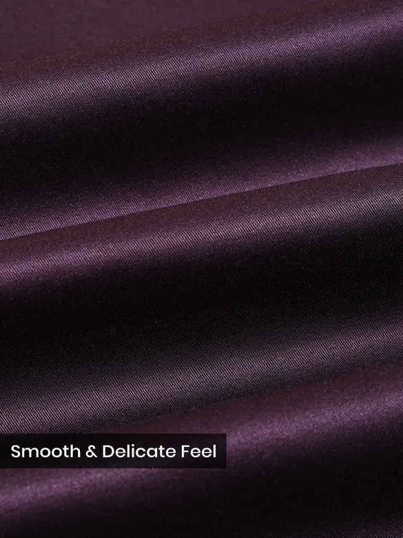 Dark Wine Double Cuff Satin Shirt
