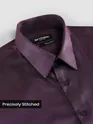 Dark Wine Double Cuff Satin Shirt