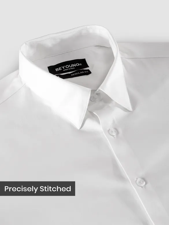 White Double Cuff Satin Shirt