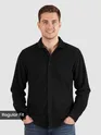 Black Solid Corduroy Shirt