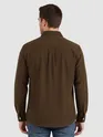 Brown Solid Corduroy Shirt