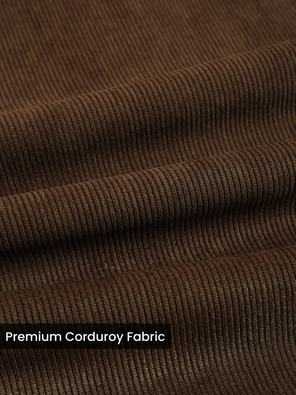 Brown Solid Corduroy Shirt