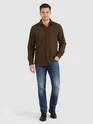 Brown Solid Corduroy Shirt