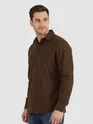 Brown Solid Corduroy Shirt