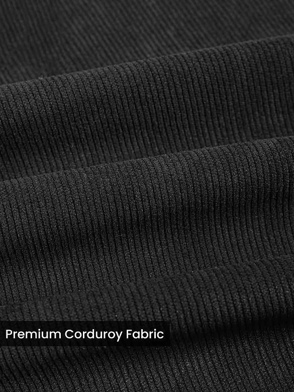 Dark Grey Solid Corduroy Shirt